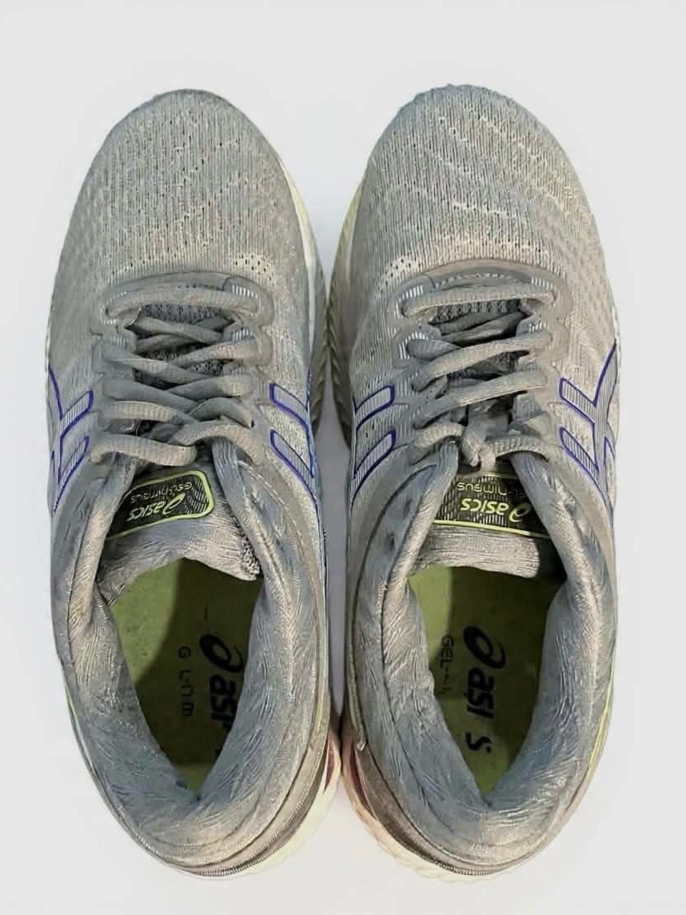 Asics Women's Gray Running Shoes with Purple Accents
